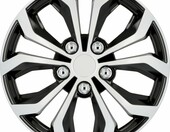 Kolpaki ozdobne Cartrend Daytona 15 cali, zestaw 4 szt., czarno-srebrne – zdjęcie 1