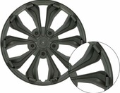 Kolpaki ozdobne Cartrend Daytona 15 cali, zestaw 4 szt., czarno-srebrne – zdjęcie 2