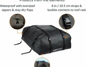Torba na bagaznik dachowy Amazon Basics 425 l, wodoszczelna, czarna – zdjęcie 3