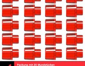 Ustniki ACE XS (Lite) do alkomatow, zestaw 20 sztuk, czerwone – zdjęcie 2