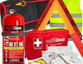 Zestaw bezpieczenstwa AGMI: gasnica 2kg, apteczka DIN, trojkat, kamizelka, torba – zdjęcie 1