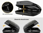 Box dachowy PINNAMAX 400L, twarda obudowa ABS, zamykany, dwustronne otwarcie – zdjęcie 3