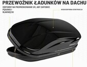 Box dachowy PINNAMAX 400L, twarda obudowa ABS, zamykany, dwustronne otwarcie – zdjęcie 4