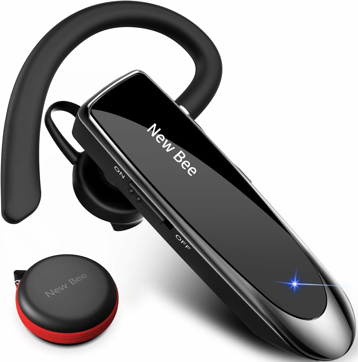 New Bee B41 - sluchawka Bluetooth douszna, zestaw glosnomowiacy, czarna