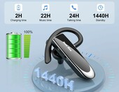 New Bee B41 - sluchawka Bluetooth douszna, zestaw glosnomowiacy, czarna – zdjęcie 2