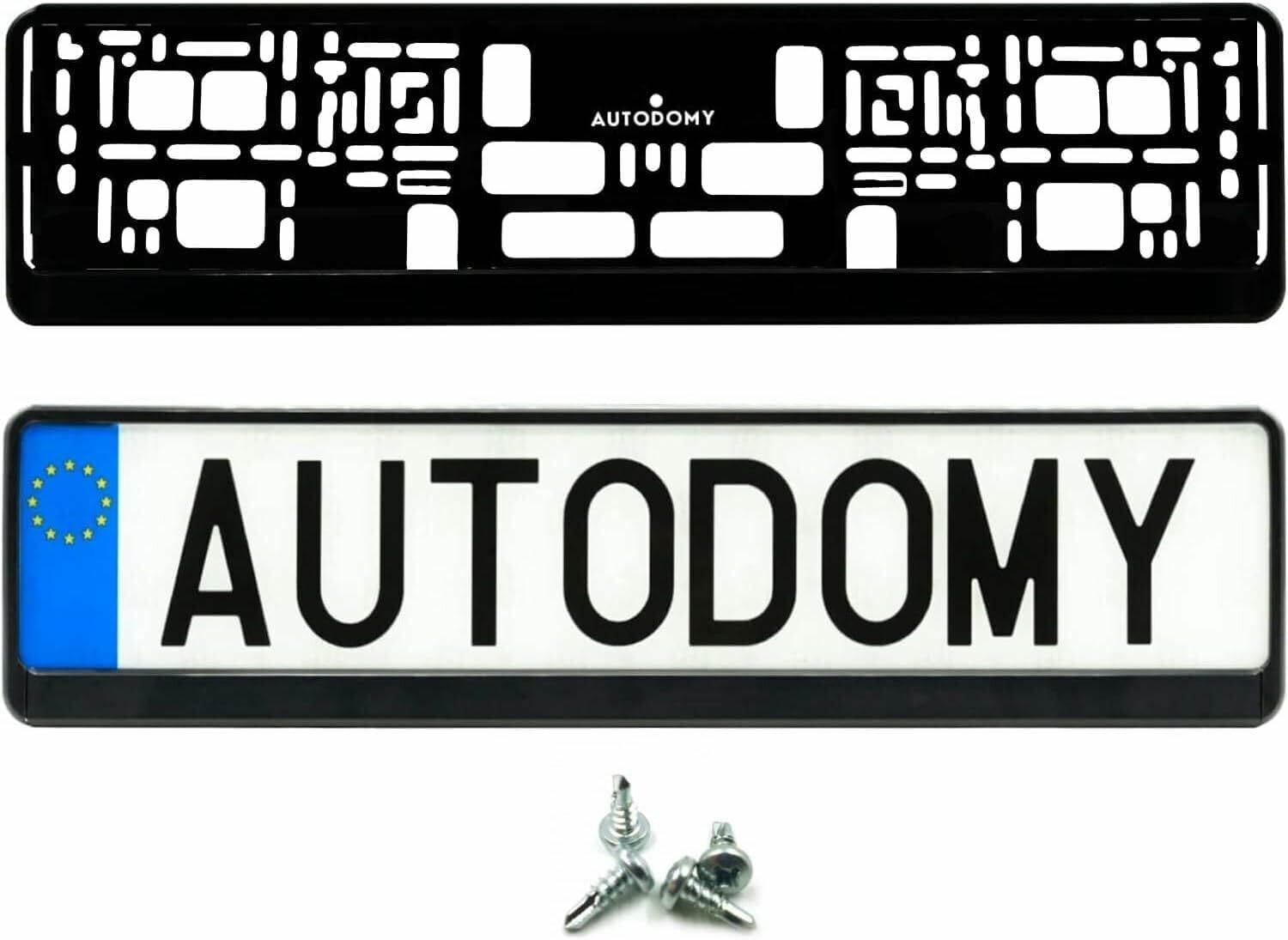 Autodomy - ramki na tablice rejestracyjna, komplet 2 szt., czarne