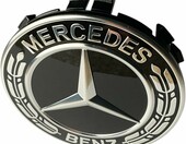 Mercedes-Benz oslona na piaste kola - gwiazda z wiencem laurowym, czarna – zdjęcie 2