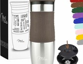 Milu kubek do samochodu termiczny 450 ml, brazowy, podwojna scianka – zdjęcie 1