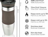 Milu kubek do samochodu termiczny 450 ml, brazowy, podwojna scianka – zdjęcie 2