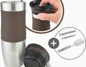Milu kubek do samochodu termiczny 450 ml, brazowy, podwojna scianka – zdjęcie 4