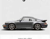 Panther Print plakat samochodowy Porsche 911, czarno-bialy, 61x41 cm – zdjęcie 1