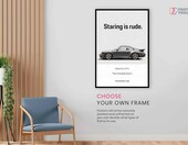 Panther Print plakat samochodowy Porsche 911, czarno-bialy, 61x41 cm – zdjęcie 2