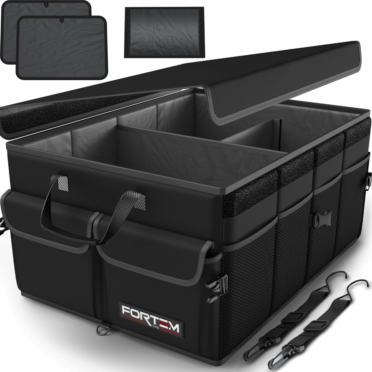 FORTEM - skladany organizer do bagaznika samochodu, czarny, 50 l