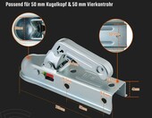 GEARMONSTER WW8-G - kompletny hak holowniczy z kula 50 mm, 800 kg – zdjęcie 4
