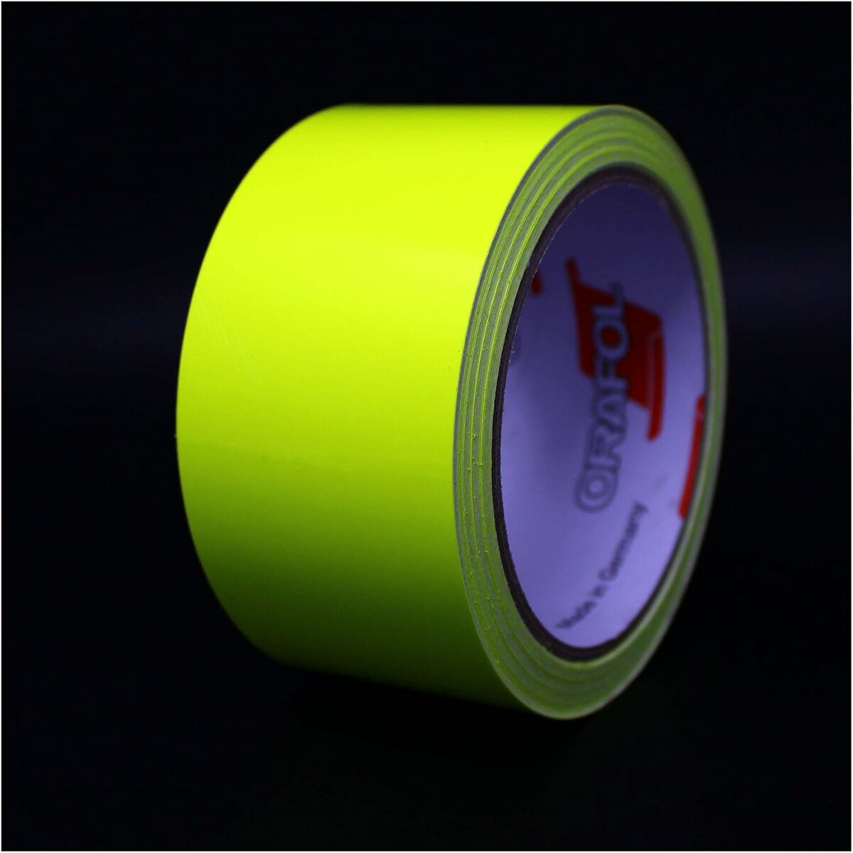 Finest Folia Naklejka dekoracyjna paski boczne 10 m x 50 mm – żółty neonowy