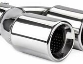 AMiO Końcówka tłumika podwójna chrom 36-54 mm – stal nierdzewna – zdjęcie 1