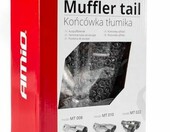 AMiO Końcówka tłumika podwójna chrom 36-54 mm – stal nierdzewna – zdjęcie 2
