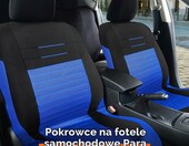 Upgrade4cars Pokrowce na przednie fotele 4 szt. – niebiesko-czarne, uniwersalne – zdjęcie 1