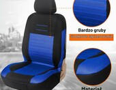 Upgrade4cars Pokrowce na przednie fotele 4 szt. – niebiesko-czarne, uniwersalne – zdjęcie 2