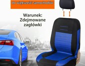 Upgrade4cars Pokrowce na przednie fotele 4 szt. – niebiesko-czarne, uniwersalne – zdjęcie 4