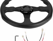Tbest Kierownica sportowa 350 mm – głęboka miska wyścigowa, czarna – zdjęcie 2
