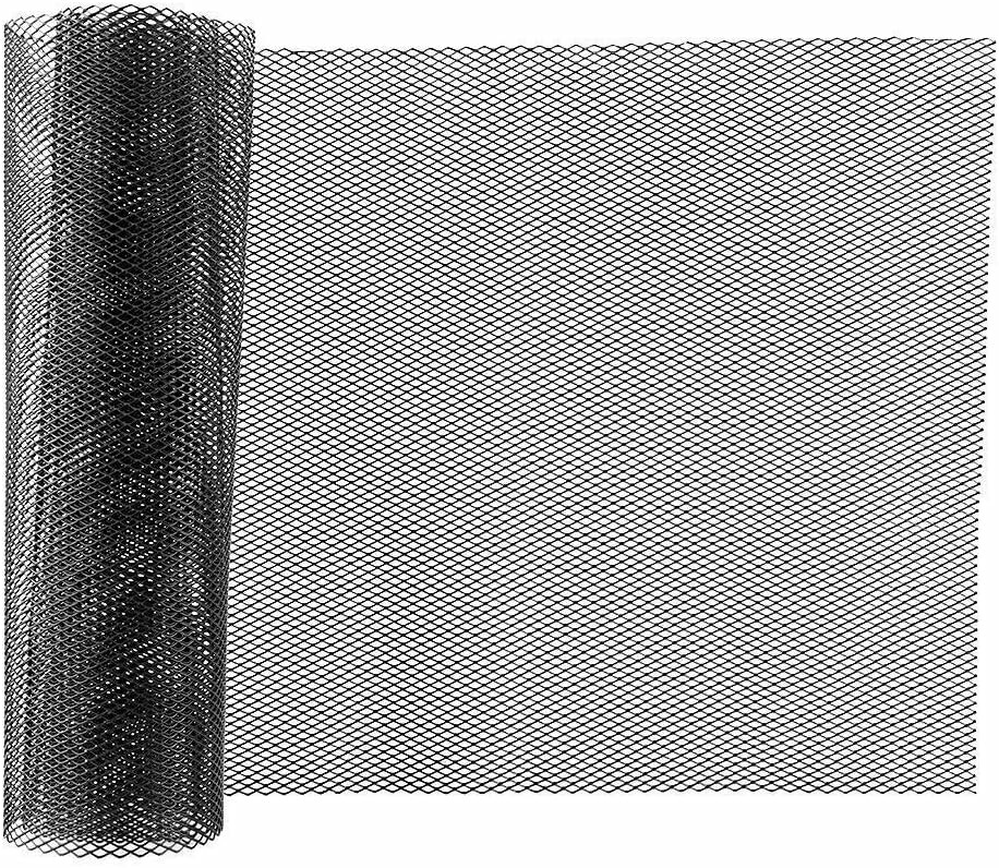 Ejoyous Siatka aluminiowa uniwersalna do tuningu 100x33 cm – wyścigowa, czarna
