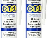 CT1 uszczelniacz silikonowy budowlany 2x290 ml, biały, klej i silikon 2w1 – zdjęcie 1
