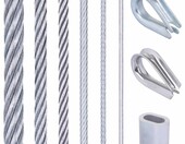 Seilwerk STANKE lina stalowa ocynkowana w PVC 6 mm, 50 m, z tulejami i kauszami – zdjęcie 1