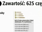Connex Zestaw wkrętów uniwersalnych do drewna 625 szt. – zdjęcie 2