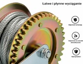 WilTec Wyciągarka ręczna linowa 720 kg - lina 10 m, przełożenie 4:1 – zdjęcie 4