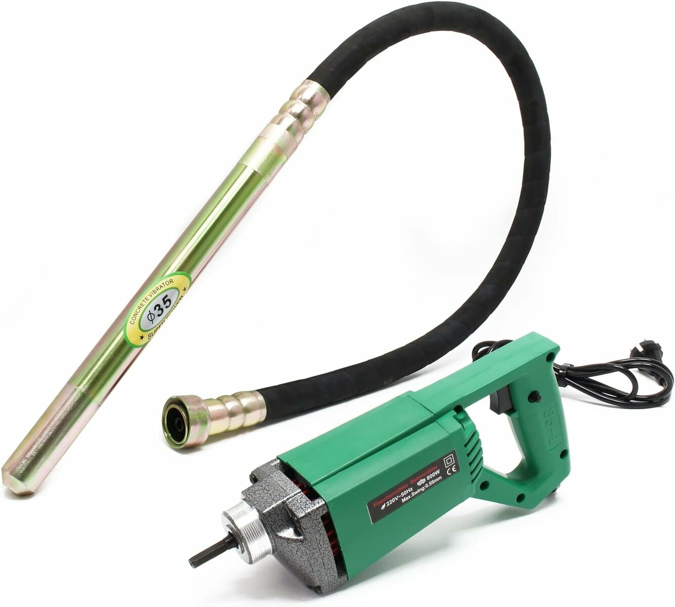 WilTec Wibrator do betonu 800 W - buława 35 mm, wąż 1,5 m