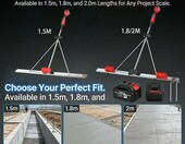 Efficieran Łata wibracyjna do betonu 1,5 m - akumulatorowa, silnik bezszczotkowy – zdjęcie 4