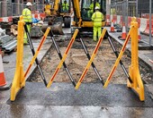 WilTec Bariera nożycowa rozkładana 250 cm - zabezpieczenie placu budowy – zdjęcie 2