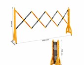 WilTec Bariera nożycowa rozkładana 250 cm - zabezpieczenie placu budowy – zdjęcie 3