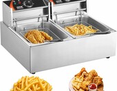 VEVOR Frytownica gastronomiczna elektryczna 24 l, 2 zbiorniki, stal nierdzewna – zdjęcie 1