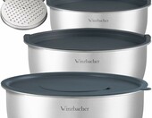 Winzbacher KS-0029 - zestaw 5 misek gastronomicznych ze stali nierdzewnej z pokrywkami – zdjęcie 1