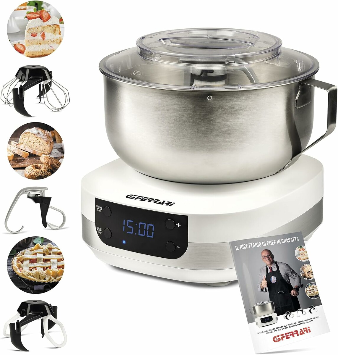 G3 Ferrari Pastatio Gourmet G20145 - planetarna mieszarka do ciasta 5 l, biała