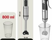Lehmann LHOHB-2008 2000 W - mikser gastronomiczny reczny ze stali nierdzewnej, czarny – zdjęcie 3
