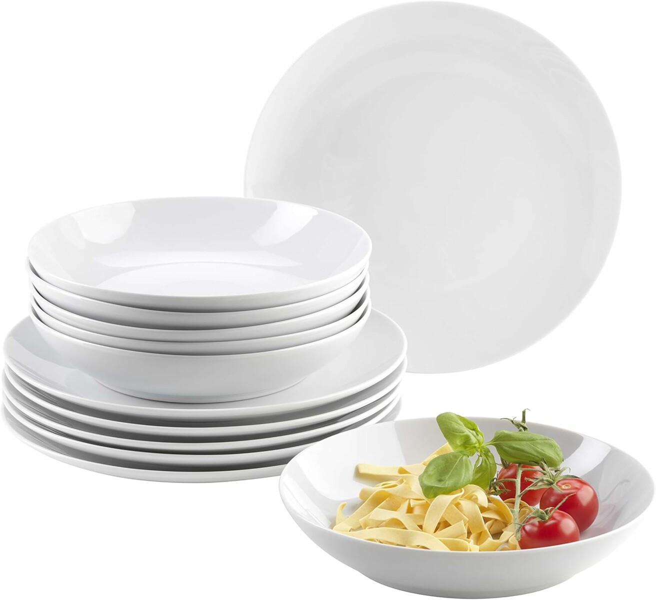 Mäser Barca 12 el. - biała zastawa stołowa porcelanowa dla gastronomii