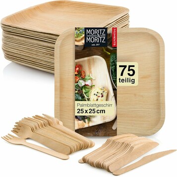 Komplet 25 talerzy i sztućców Moritz & Moritz (stan nowy)