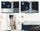 HSEAMALL zestaw 10 frezów trzpieniowych HSS 2-12 mm do metalu CNC – zdjęcie 3