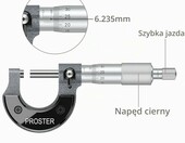 Proster PST185 – mikromierz zewnętrzny 0-25 mm, dokładność 0,01 mm – zdjęcie 2