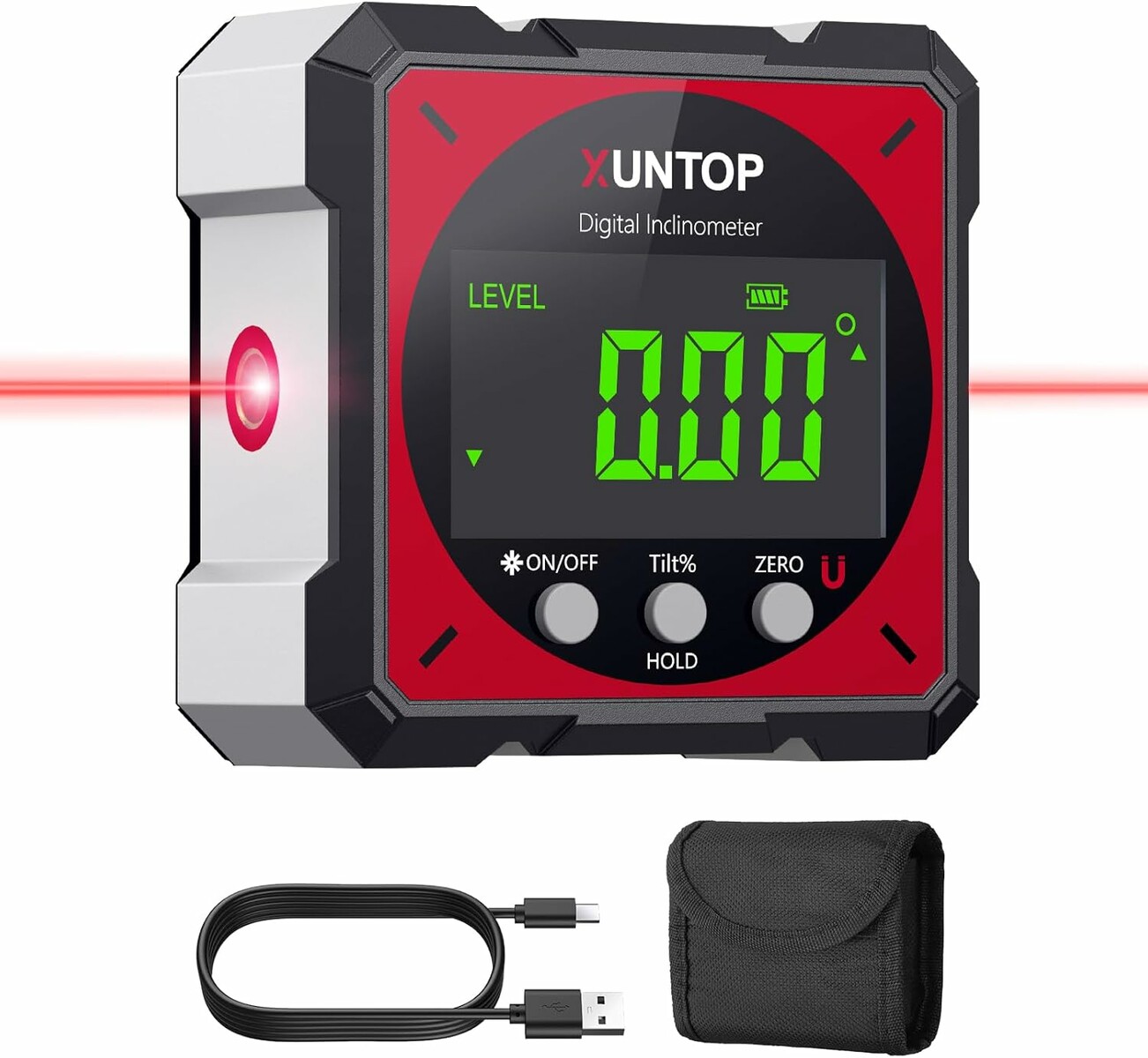 XUNTOP XOP007 – cyfrowy kątomierz i inklinometr laserowy magnetyczny