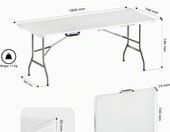 Wiltec Stół cateringowy bankietowy składany 180x75x74 cm – zdjęcie 3