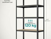 SONGMICS Regał magazynowy 200x100x50 cm - 5 półek, nośność 600 kg – zdjęcie 3