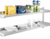 Regał gastronomiczny ścienny Royal Catering RCWR-140.2, stal nierdzewna, 2 półki – zdjęcie 3