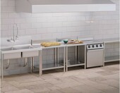 Stół gastronomiczny roboczy Royal Catering RCAT-60/60-N, stal nierdzewna, 60x60 cm – zdjęcie 2