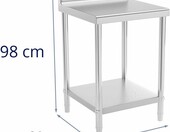 Stół gastronomiczny roboczy Royal Catering RCAT-60/60-N, stal nierdzewna, 60x60 cm – zdjęcie 3