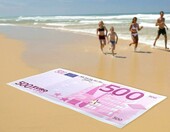 Monsterzeug Ręcznik plażowy 180x90 cm banknot 500 euro – ręcznik gadżet – zdjęcie 3