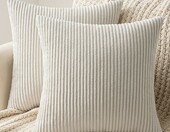 MIULEE Zestaw 2 poszewek na poduszki 40x40 cm sztruks beżowy – zdjęcie 1